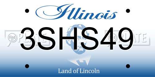 3SHS49 Illinois License Plate