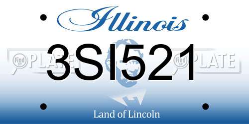 3SI521 Illinois License Plate