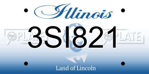 3SI821 Illinois License Plate
