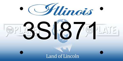3SI871 Illinois License Plate