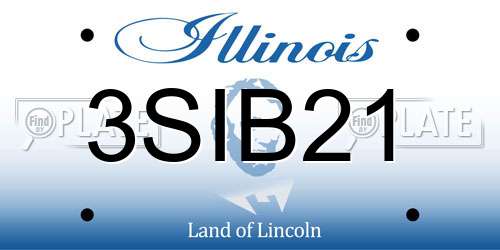 3SIB21 Illinois License Plate