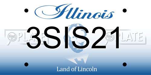 3SIS21 Illinois License Plate
