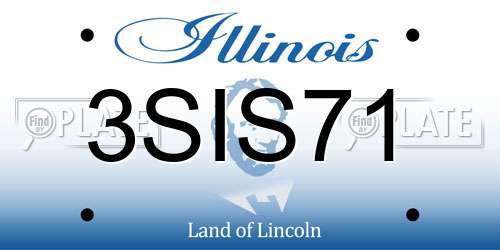 3SIS71 Illinois License Plate