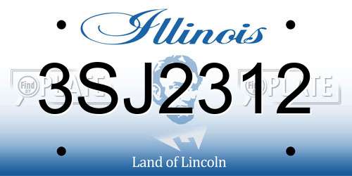 3SJ2312 Illinois License Plate