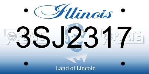 3SJ2317 Illinois License Plate