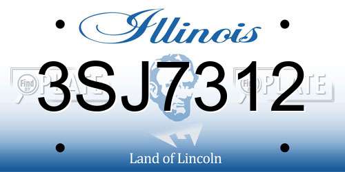 3SJ7312 Illinois License Plate