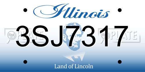 3SJ7317 Illinois License Plate