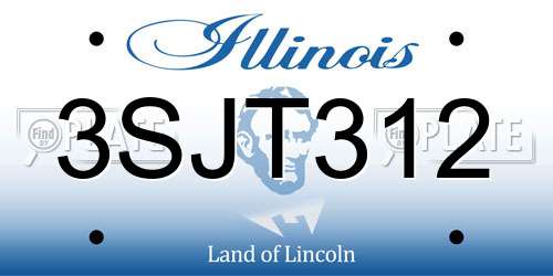 3SJT312 Illinois License Plate