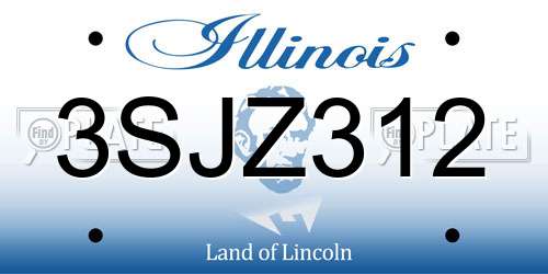 3SJZ312 Illinois License Plate