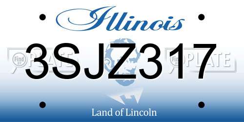 3SJZ317 Illinois License Plate