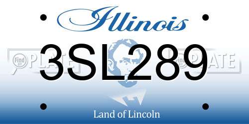 3SL289 Illinois License Plate
