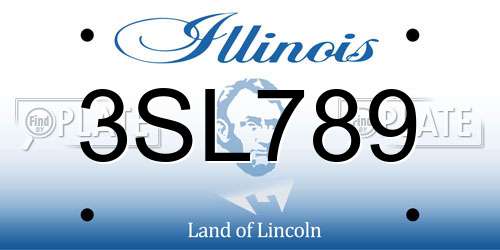 3SL789 Illinois License Plate