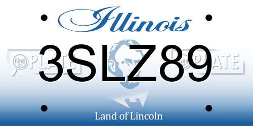 3SLZ89 Illinois License Plate
