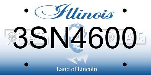 3SN4600 Illinois License Plate