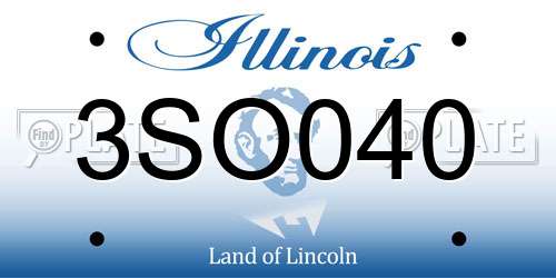 3SO040 Illinois License Plate
