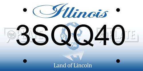 3SQQ40 Illinois License Plate