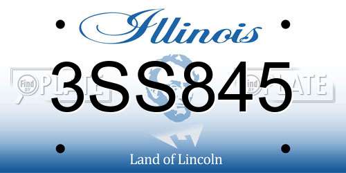 3SS845 Illinois License Plate