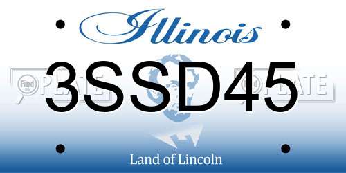 3SSD45 Illinois License Plate