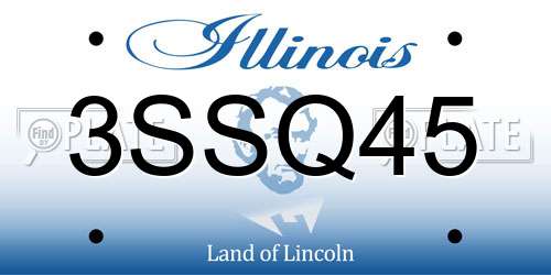3SSQ45 Illinois License Plate