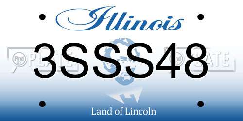 3SSS48 Illinois License Plate