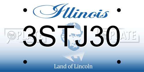 3STJ30 Illinois License Plate