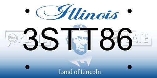 3STT86 Illinois License Plate