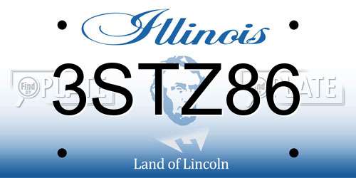 3STZ86 Illinois License Plate