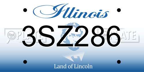 3SZ286 Illinois License Plate