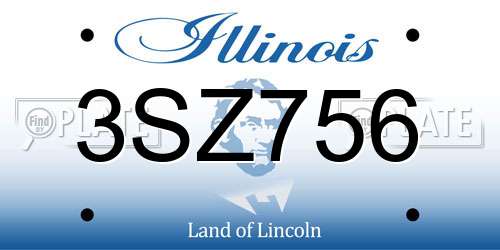 3SZ756 Illinois License Plate