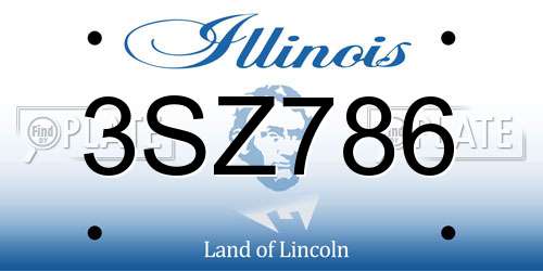 3SZ786 Illinois License Plate