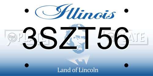 3SZT56 Illinois License Plate