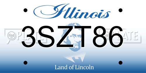 3SZT86 Illinois License Plate