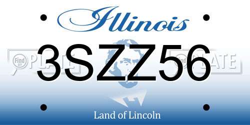 3SZZ56 Illinois License Plate