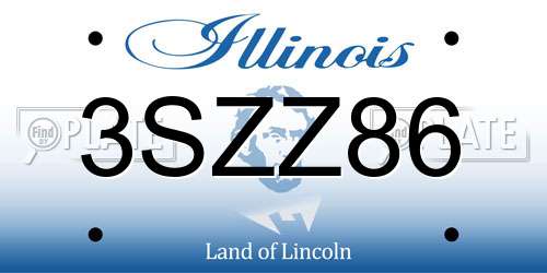 3SZZ86 Illinois License Plate