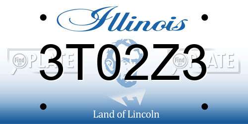 3T02Z3 Illinois License Plate