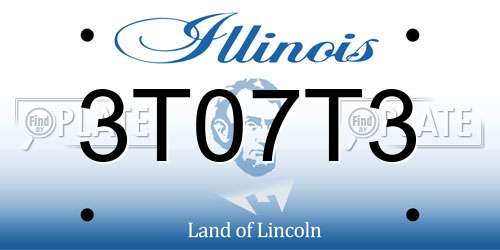 3T07T3 Illinois License Plate