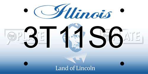 3T11S6 Illinois License Plate
