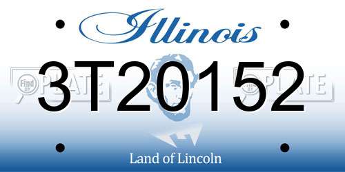 3T20152 Illinois License Plate
