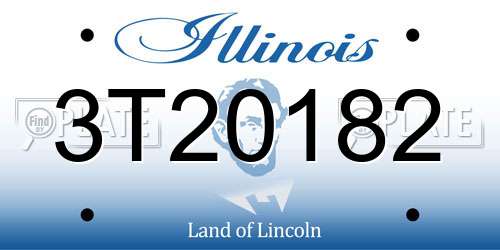 3T20182 Illinois License Plate