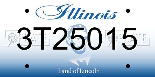 3T25015 Illinois License Plate