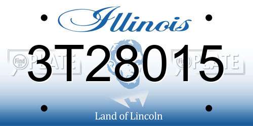 3T28015 Illinois License Plate