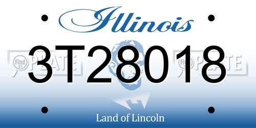 3T28018 Illinois License Plate