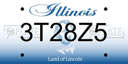 3T28Z5 Illinois License Plate
