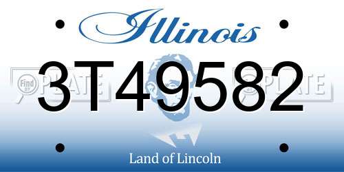 3T49582 Illinois License Plate
