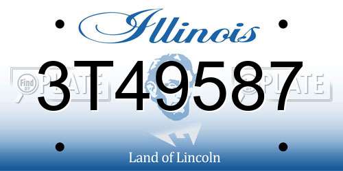 3T49587 Illinois License Plate