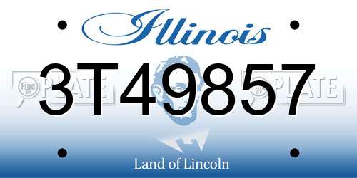 3T49857 Illinois License Plate