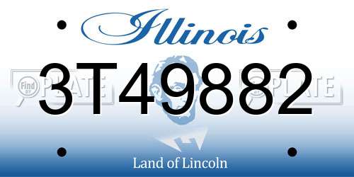 3T49882 Illinois License Plate
