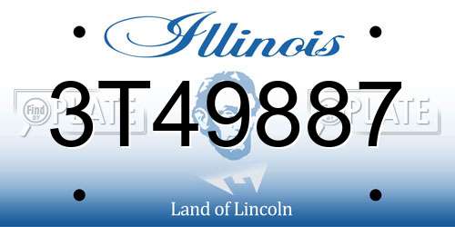 3T49887 Illinois License Plate