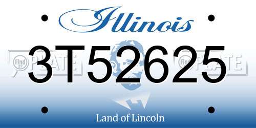 3T52625 Illinois License Plate