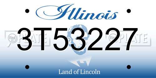 3T53227 Illinois License Plate